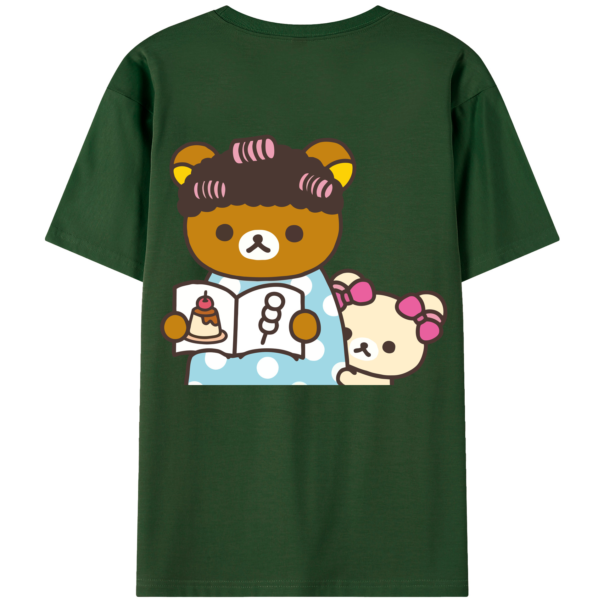 （画像用） リラックマ リラックマ キイロイトリ Rilakkuma Korilakkuma Kiiroitori 綿100％半袖Tシャツ（背面プリント）